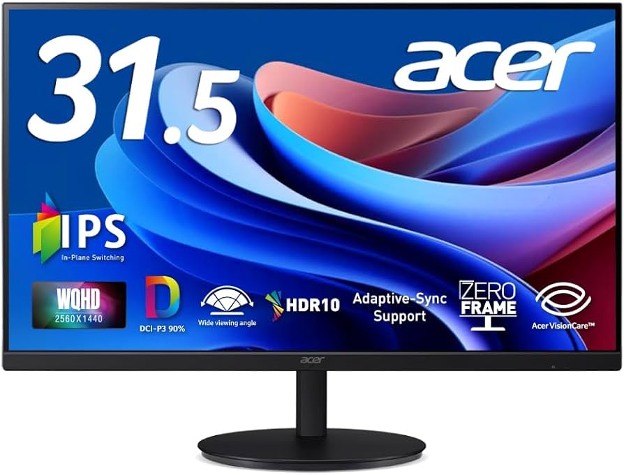 Acer モニター ディスプレイ 31.5インチ WQHD/IPS(訳あり品) Amazon.co.jp: Acer 31.5インチ WQHD IPS 100Hz 1ms(VRB) 非光沢 10億